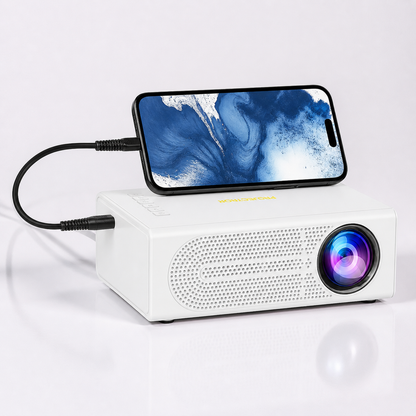 Compact Projector | Mini 1080P Projector with USB Connectivity | Portable Entertainment for Movies and Gaming