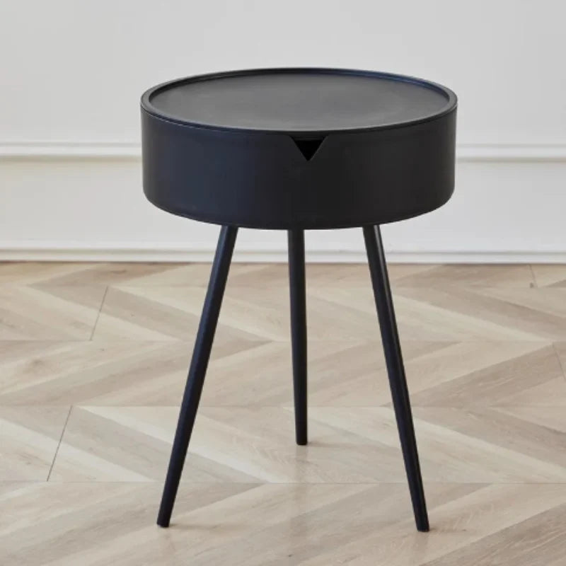 Compact Round Side Table with Storage – Lightweight Design for Small Spaces