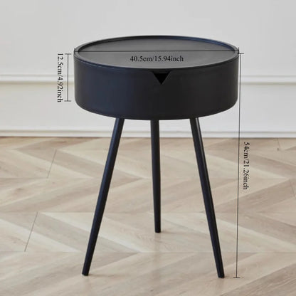 Compact Round Side Table with Storage – Lightweight Design for Small Spaces