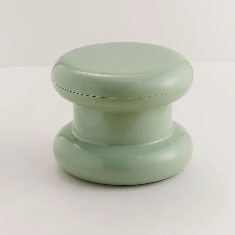 Compact Scandinavian Side Table and Stool – Multifunctional Plastic Design for Bedroom and Living Room