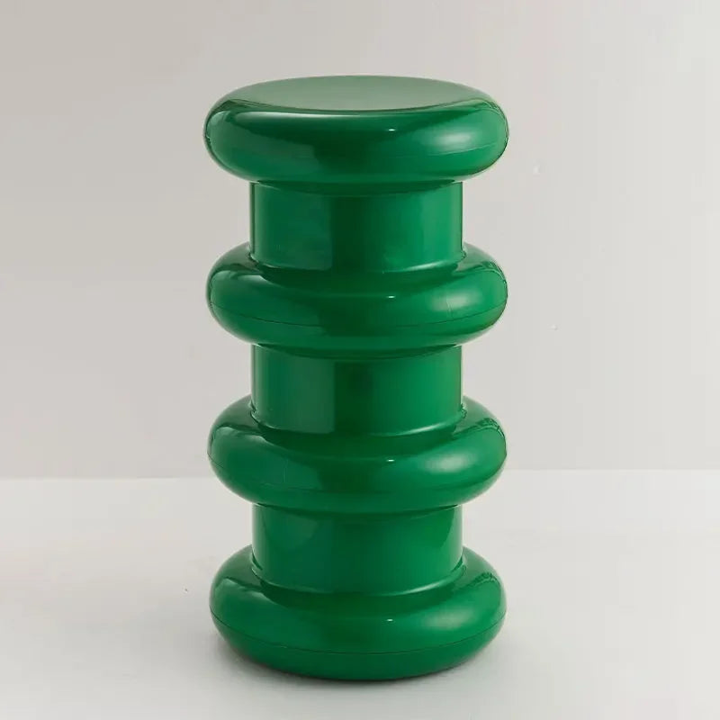 Compact Scandinavian Side Table and Stool – Multifunctional Plastic Design for Bedroom and Living Room