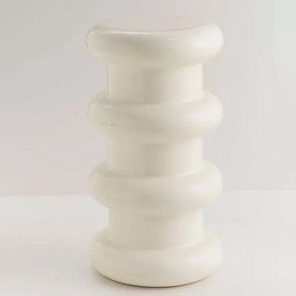 Compact Scandinavian Side Table and Stool – Multifunctional Plastic Design for Bedroom and Living Room