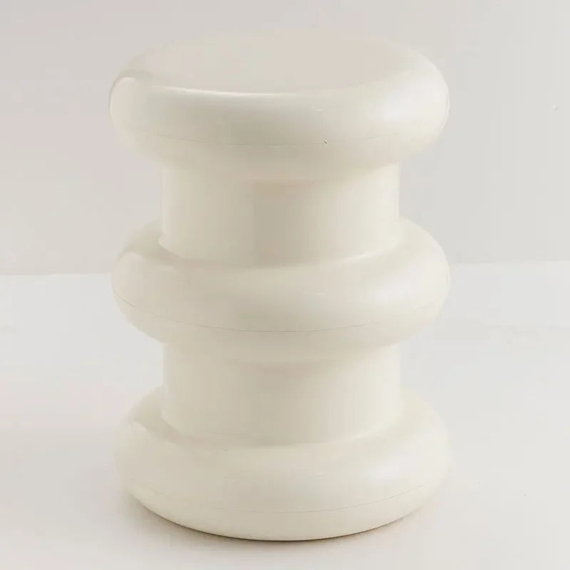 Compact Scandinavian Side Table and Stool – Multifunctional Plastic Design for Bedroom and Living Room