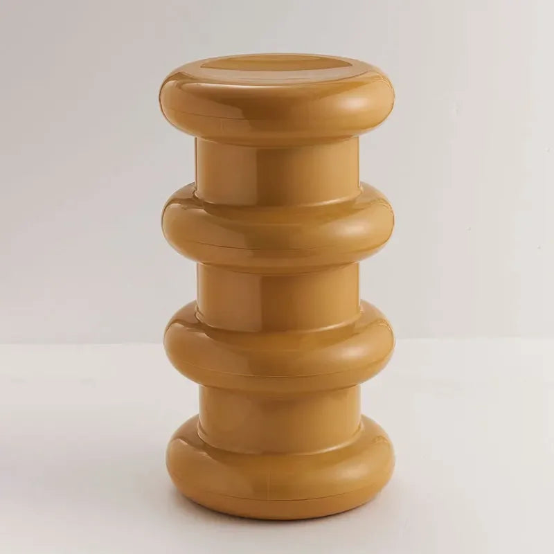 Compact Scandinavian Side Table and Stool – Multifunctional Plastic Design for Bedroom and Living Room