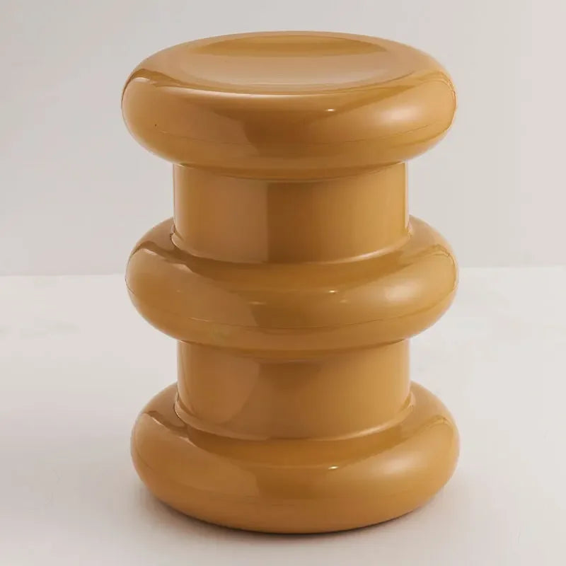 Compact Scandinavian Side Table and Stool – Multifunctional Plastic Design for Bedroom and Living Room