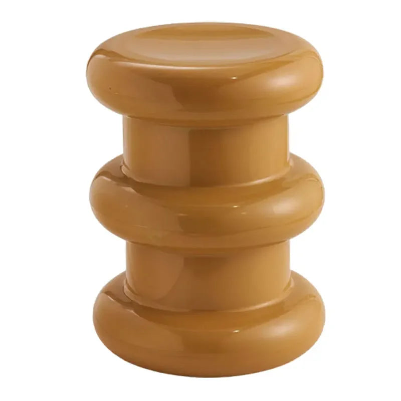 Compact Scandinavian Side Table and Stool – Multifunctional Plastic Design for Bedroom and Living Room
