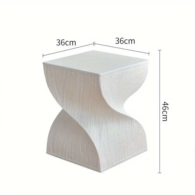 Compact Scandinavian Side Table with Wood Look Edge – Elegant Minimalist Design