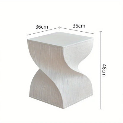 Compact Scandinavian Side Table with Wood Look Edge – Elegant Minimalist Design
