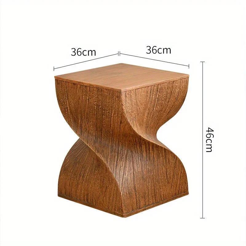 Compact Scandinavian Side Table with Wood Look Edge – Elegant Minimalist Design