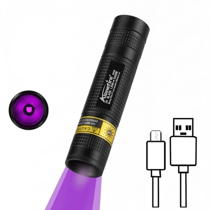 UV Flashlight Rechargeable, Black Light Flashlight for Pet Urine Detection, Mini UV Light for Leak and Stain Inspection