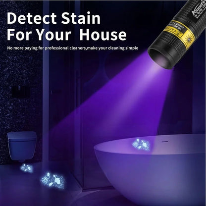 Compact UV Flashlight | 365nm Blacklight with USB Rechargeable Battery | Ideal for Pet Stain Detection