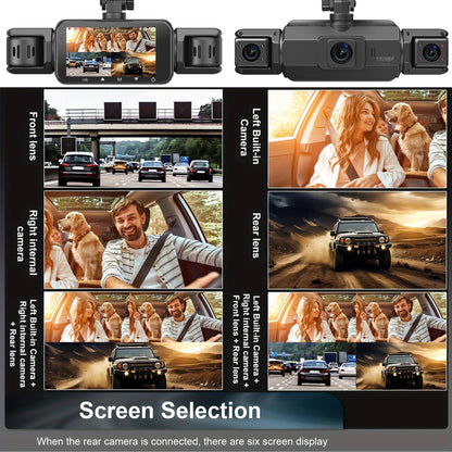 Wireless Dash Cam Front and Rear, 4 Channel Car Dash Camera, Night Vision Camera with Parking Monitor, WiFi Car Camera