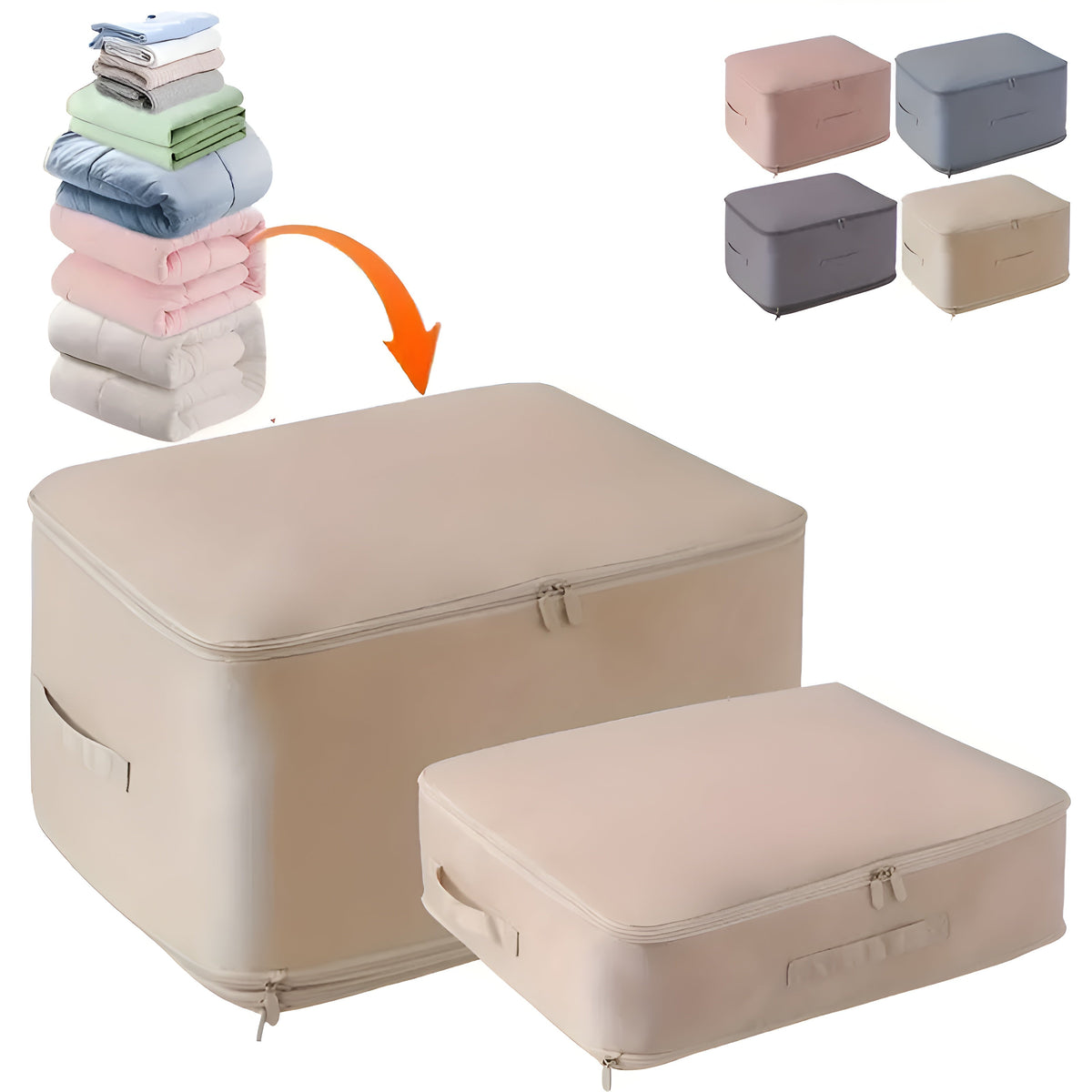 Vacuum-Seal Closet Bags for Blankets, Comforters & Winter Clothes – Zip-Lock Space Saver Organizer for Bedroom Storage, Linen Closet