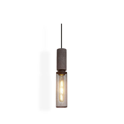 Industrial Concrete Hanging Light Fixture with Metal Accent for Dining Room, Kitchen Island & Bedroom – Adjustable Cord, E26 Socket, Modern