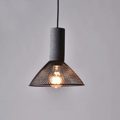 Industrial Concrete Hanging Light Fixture with Metal Accent for Dining Room, Kitchen Island & Bedroom – Adjustable Cord, E26 Socket, Modern