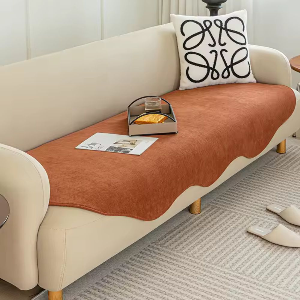 Quilted Microfiber Couch Cover – Non-Slip Protector for Sofas – Year-Round Furniture Shield in Solid Colors