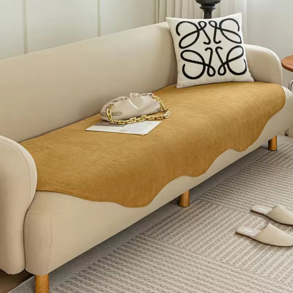 Quilted Microfiber Couch Cover – Non-Slip Protector for Sofas – Year-Round Furniture Shield in Solid Colors