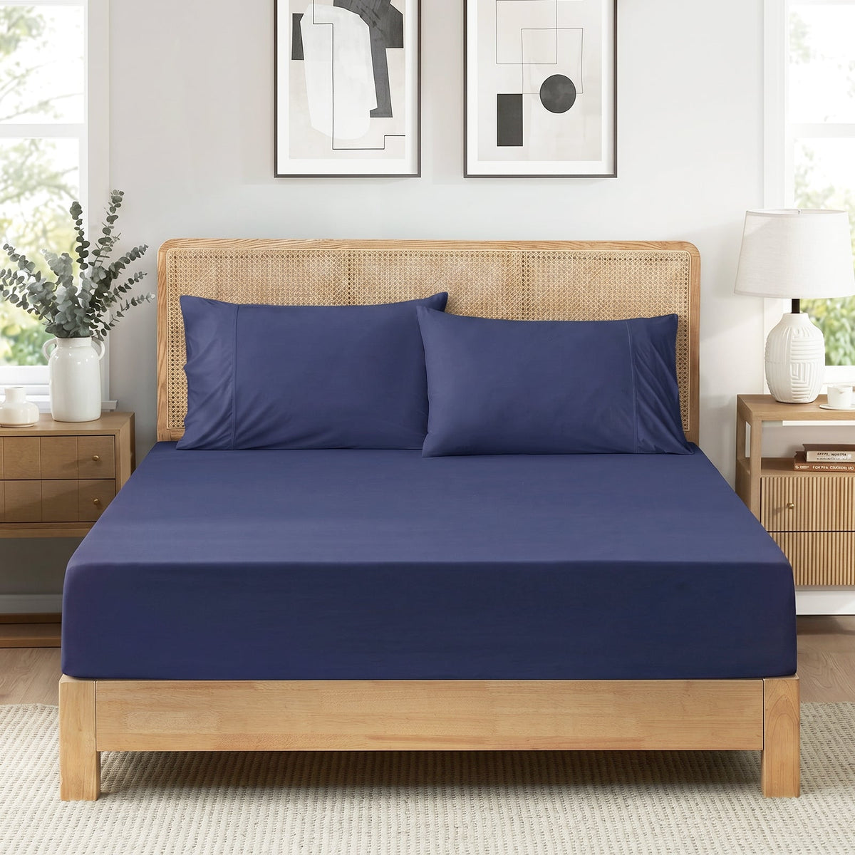 Cooling Comfort | Japanese Fabric Fitted Sheet Set with Deep Pockets | Ultimate Sleep Solution for Hot Sleepers