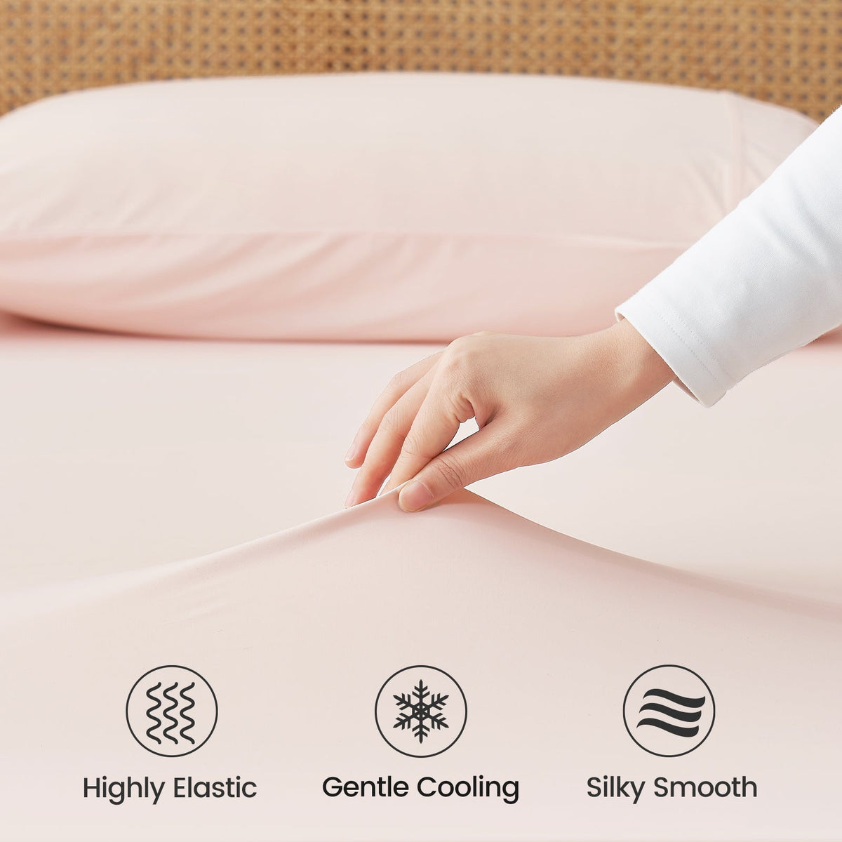 Cooling Comfort | Japanese Fabric Fitted Sheet Set with Deep Pockets | Ultimate Sleep Solution for Hot Sleepers