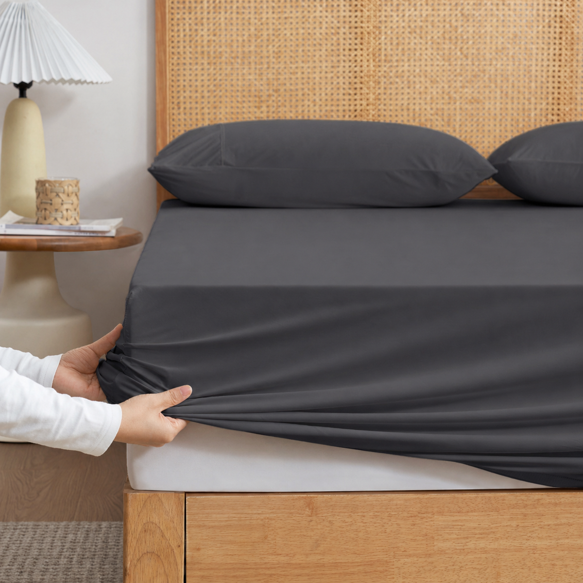 Cooling Fitted Sheet Set | Advanced Japanese Fabric with Deep Pockets | Breathable Bedding for Hot Sleepers