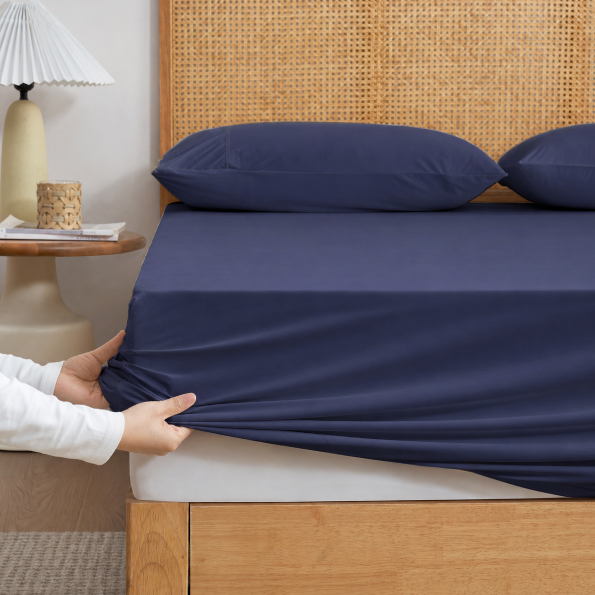 Cooling Fitted Sheet Set | Advanced Japanese Fabric with Deep Pockets | Breathable Bedding for Hot Sleepers