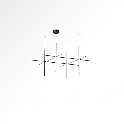 Geometric Grid Ceiling Light Fixture for Dining Room & Open Spaces | Adjustable Height LED Chandelier | Modern Aluminum Track System | Multi