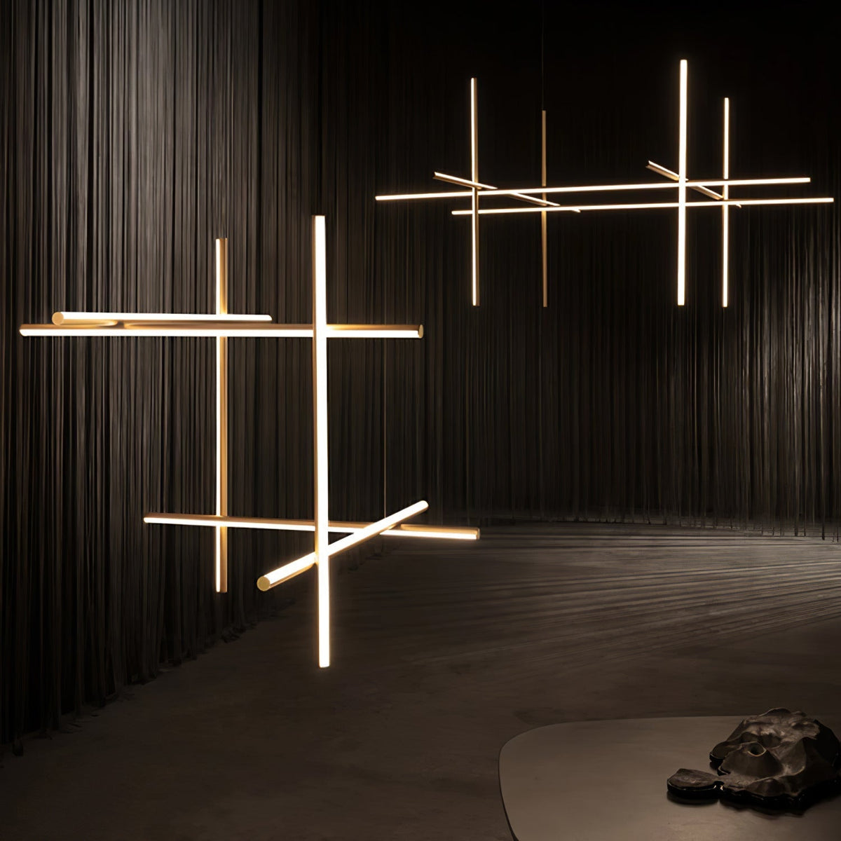 Geometric Grid Ceiling Light Fixture for Dining Room & Open Spaces | Adjustable Height LED Chandelier | Modern Aluminum Track System | Multi