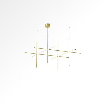 Geometric Grid Ceiling Light Fixture for Dining Room & Open Spaces | Adjustable Height LED Chandelier | Modern Aluminum Track System | Multi