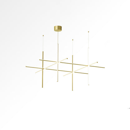 Geometric Grid Ceiling Light Fixture for Dining Room & Open Spaces | Adjustable Height LED Chandelier | Modern Aluminum Track System | Multi