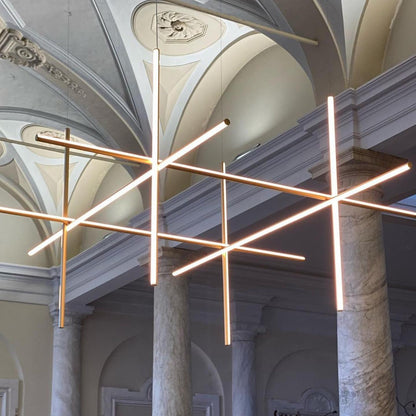 Geometric Grid Ceiling Light Fixture for Dining Room & Open Spaces | Adjustable Height LED Chandelier | Modern Aluminum Track System | Multi