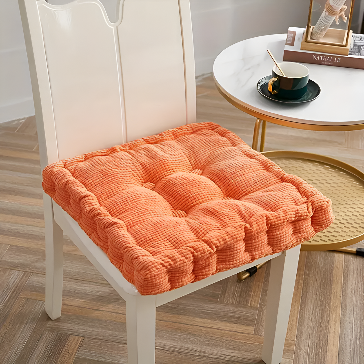 Cora Dining Chair Cushions - Soft Corduroy, Stackable Design