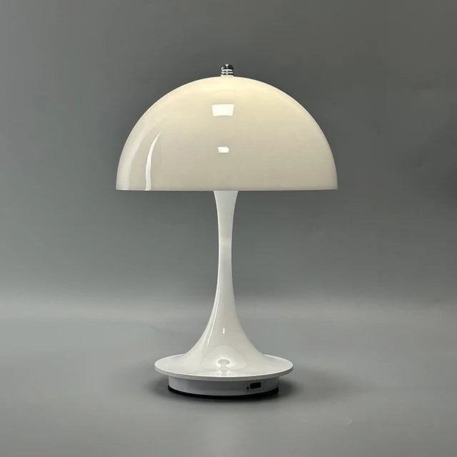 Battery-Powered Mushroom Accent Lamp with Integrated 3W LED | Wireless Tabletop Lighting for Patio Living Room Balcony | Portable Indoor