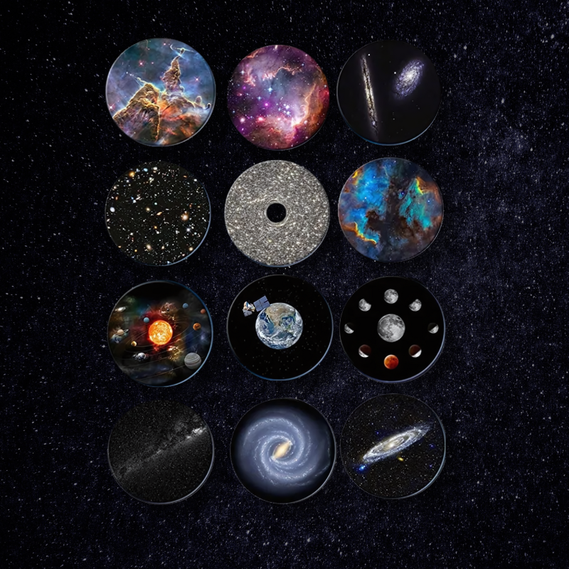 Galaxy Star Projector 4K HD Night Light with 12 Cosmic Scene Discs 360° Rotation USB Rechargeable Nebula Ceiling Projector for Bedroom