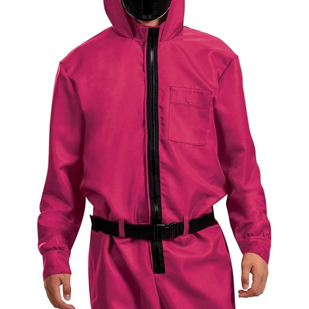 Halloween Costume with Mask for Kids and Adults, Hooded Jumpsuit Costume with Full Face Mask and Zip Front, Family Halloween Costumes