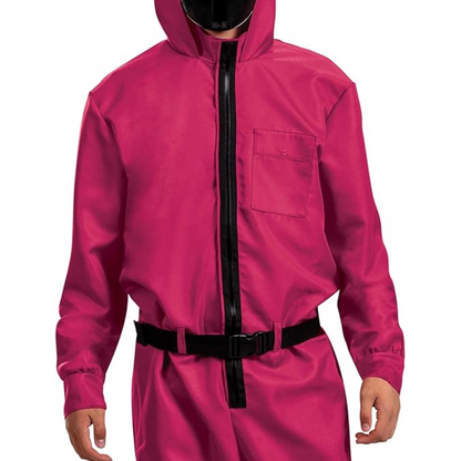 Halloween Costume with Mask for Kids and Adults, Hooded Jumpsuit Costume with Full Face Mask and Zip Front, Family Halloween Costumes