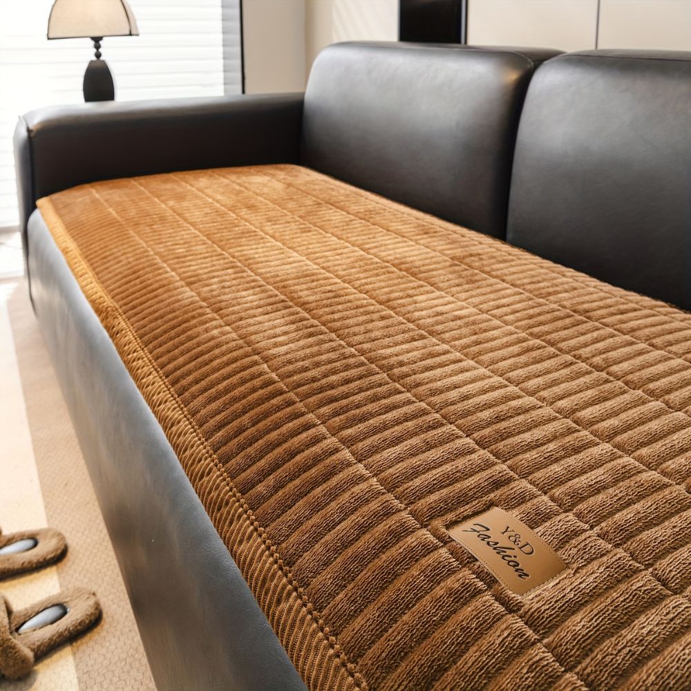 Quilted Sofa Cushion Protector – Microfiber Couch Seat Cover for Pet Hair Protection & Daily Wear, Machine Washable Furniture Shield for