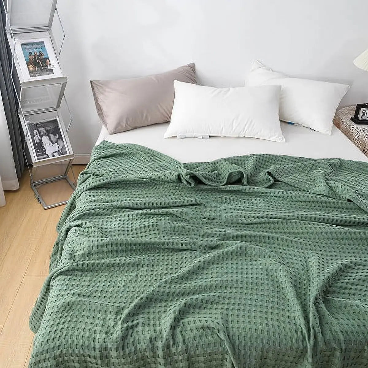 Cotton Waffle Weave Blanket | Lightweight Cooling Blanket for Summer Comfort