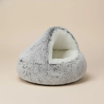 Hooded Cave-Style Pet Bed for Small Dogs & Cats – Plush Hideaway Nest with Non-Slip Base, Moisture-Resistant Shelter for Indoor Relaxation