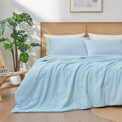 Cozy Bliss | Comforter with Natural Fiber Waffle Design | Lightweight & Eco-Friendly Bedding for Hot Sleepers