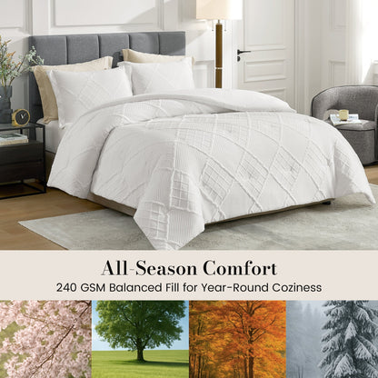 Ortekor Cozy Bliss | King Comforter Set with Reversible Design | Soft Bedding for Year-Round Comfort