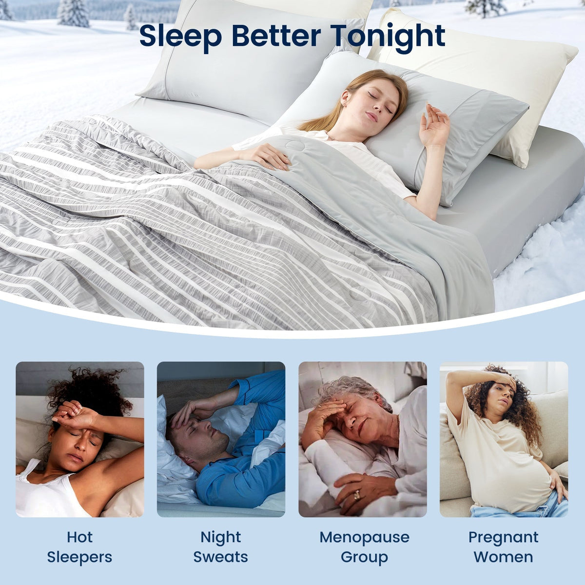 Cozy Bliss | Striped Seersucker Comforter with Advanced Airflow | Lightweight Bedding Set for Hot Sleepers