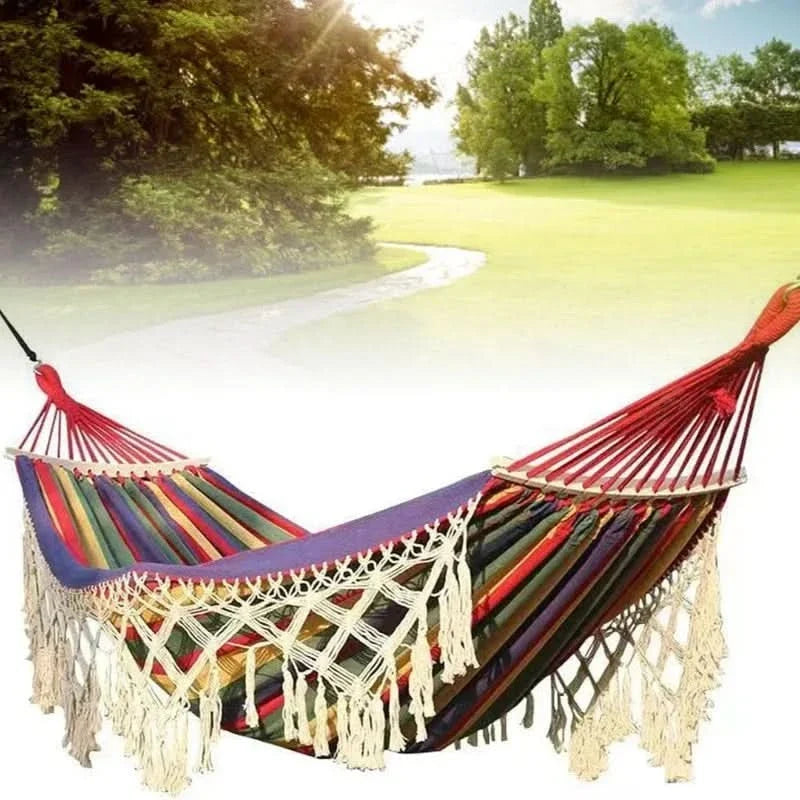 BOHOLIVA – Cozy Canvas Double Hammock for Outdoor Relaxation