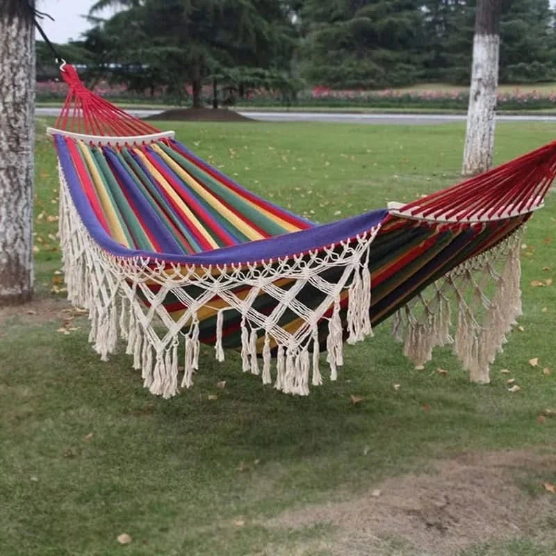 BOHOLIVA – Cozy Canvas Double Hammock for Outdoor Relaxation
