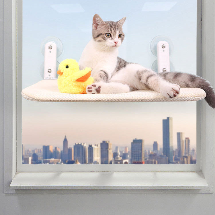 Cozy Cat Hammock for Window, Foldable Cat Window Perch with Strong Suction Cups, Space Saving Cat Bed for Indoor Cats