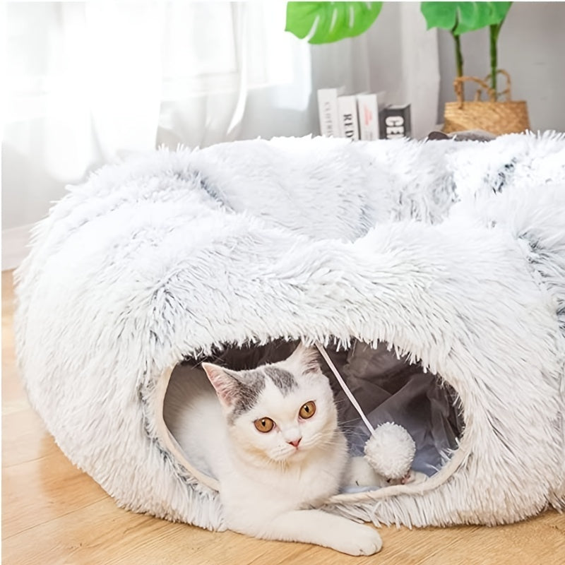 Cozy Cat Nest | Plush Cat Tunnel with Foldable Design for Comfortable Retreat