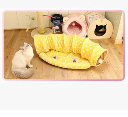 Cozy Cat Tunnel | Play Tunnel with Cute Dragon Design | Fun Sleeping Space for Indoor Cats