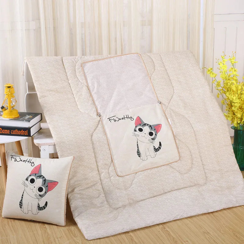 Cozy Convertible Pillow Quilt Combo Blanket with Soft Polyester Filling for Ultimate Comfort