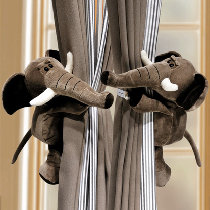 Cozy Critters | Plush Animal Curtain Tiebacks for Kids Room with Soft Fabric | Fun Decor for Imaginative Spaces
