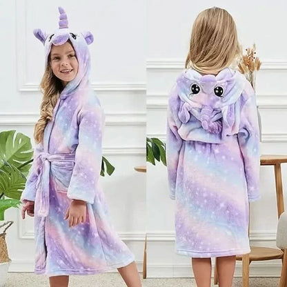 UNICORNHUG – Soft hooded flannel robe designed for cozy kids comfort