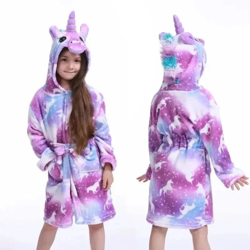 UNICORNHUG – Soft hooded flannel robe designed for cozy kids comfort